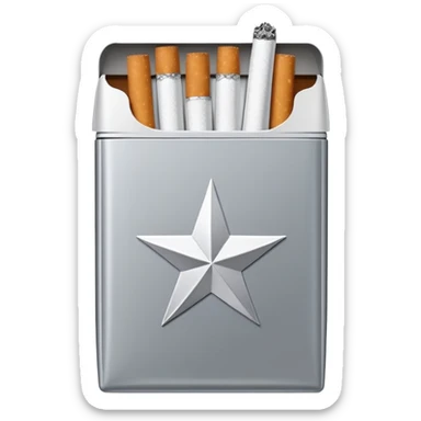 seven stars grey shining cigaret pack sticker