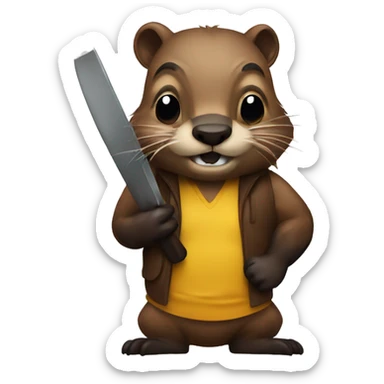 Beaver with a wolverine sticker