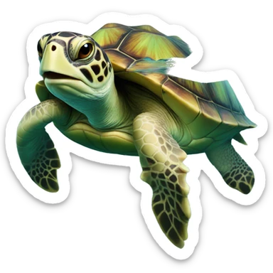 turtle under water sticker