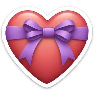 a heart with a bow sticker