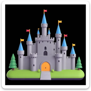 king and queen, castle background sticker