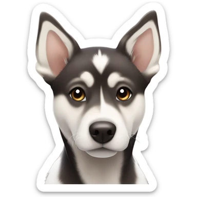 Burmese Mountain husky lab mix that is black and white and Brown ￼￼ sticker