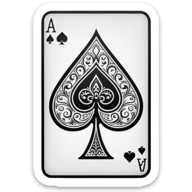 Ace of spades playing card sticker