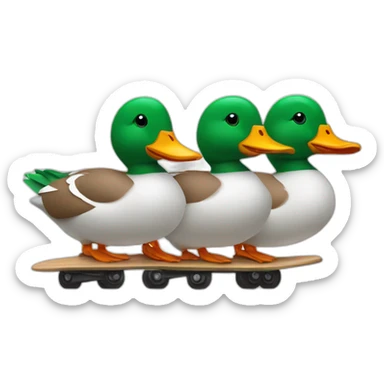 3 canards avec des patins à roulettes sticker