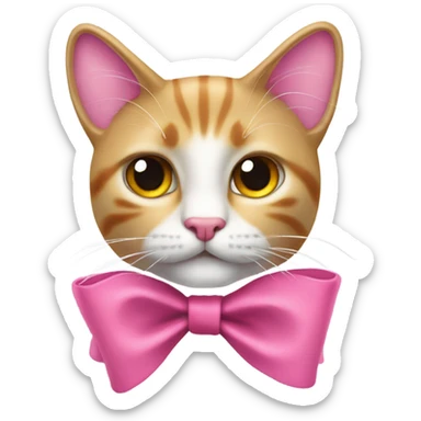 Katze mit pinker Schleife sticker