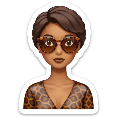 Brown sun glasses women’s tortoise shell sticker