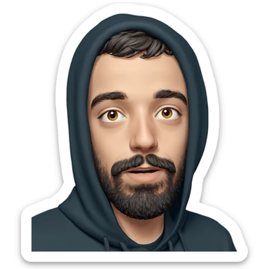 realistic portrait of bearded boy sticker