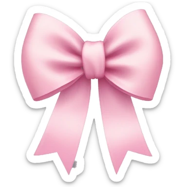 light pink ribbon bow sticker