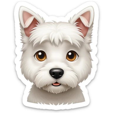 confused little white terrier sticker