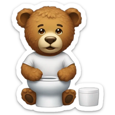 Nounours au toilette  sticker