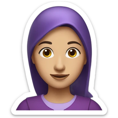 Armenian women with the purple clothes reading book and looking at camera and smiling  sticker