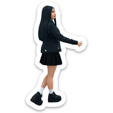 girl in black skirt indoors sticker