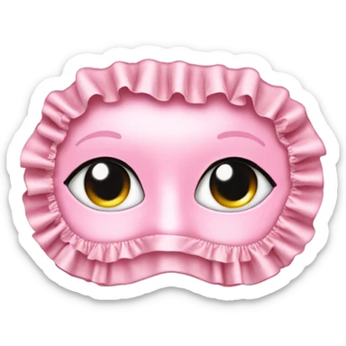 Light pink Frilly satin bedtime mask sticker