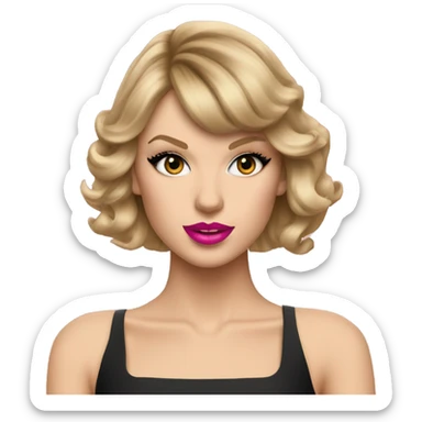 Taylor swift with pink lipstick  sticker