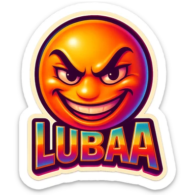 grin EVIL LOOk , Make it say "LUBAA"" sticker
