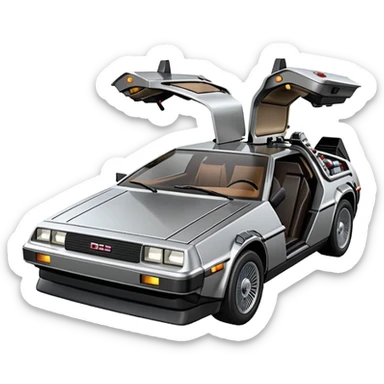 Delorean time machine sticker
