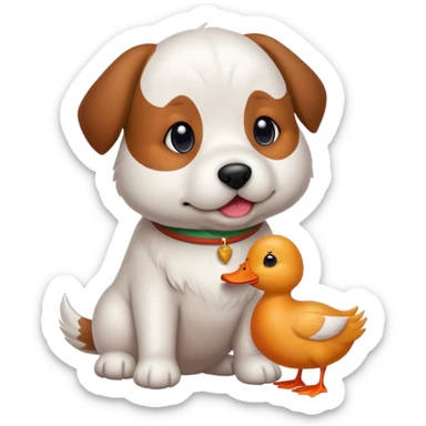 dog with duck tou sticker