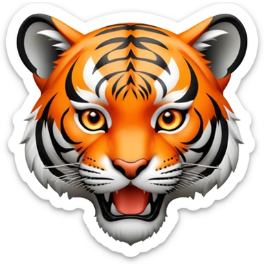tiger face pointing finger forward for Twitch emote sticker