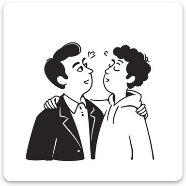 Elon Musk and Mark Zuckerberg kissing sticker