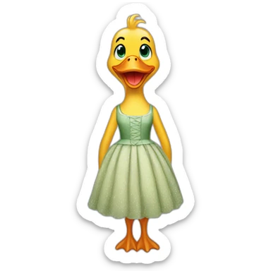 Duck in dress sticker