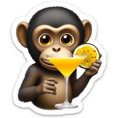 monkey with a passion fruit martini  sticker
