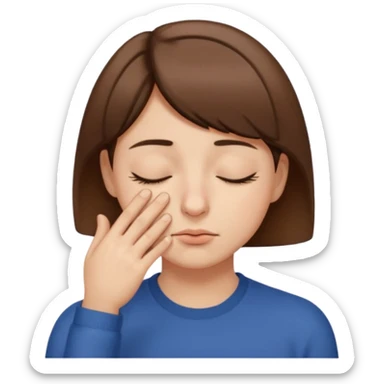 Pinching bridge of nose with eyes closed sticker