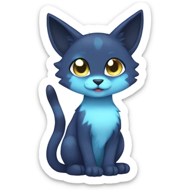 Saphire cute fakemon fursona full body cat sticker