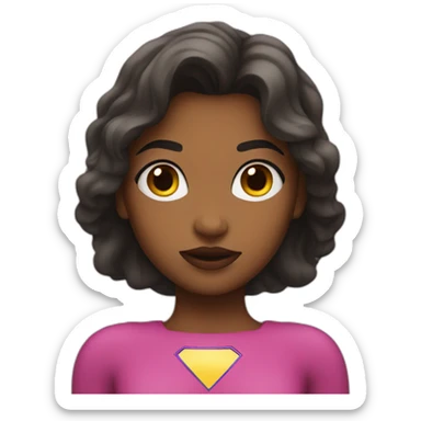 Girl in super woman sticker