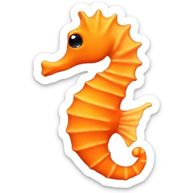 Orange seahorse sticker