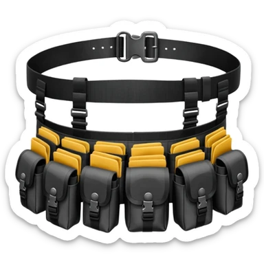 black military belt with pouches sticker