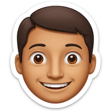 Smiling face with mole on chin sticker