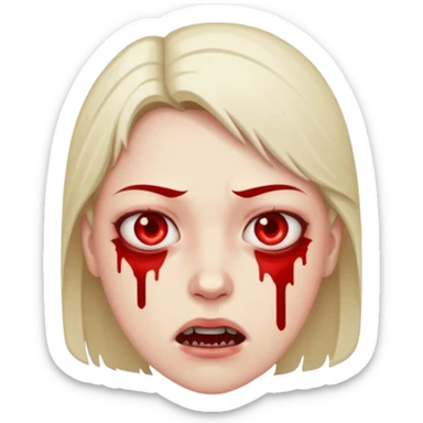A pail white bloody character sticker