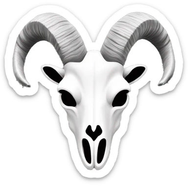 goat skull black & white  sticker