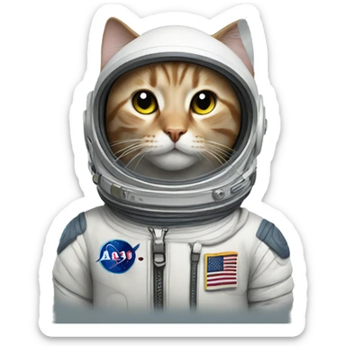 a cat with a spacesuit  sticker