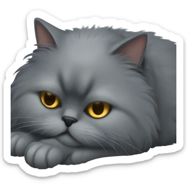 Dark grey persian cat sleeping  sticker