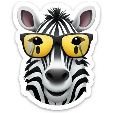 zebra wearing sunglasses sticker
