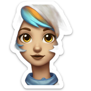 prismatic fox girl sticker