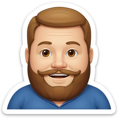 Fat Man with beard sticker