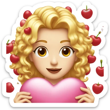 Cherry heart  sticker