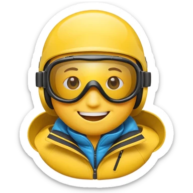 emoji wearing ski goggles sticker