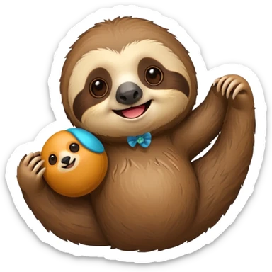 sloth with toy sticker
