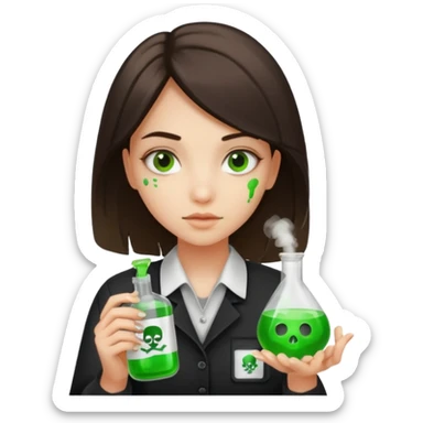 Gir trying to poison me her name tag  is denisa george sticker