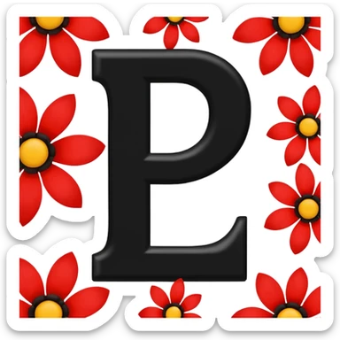 repeating pattern of number 7s accented with bright flowers sticker