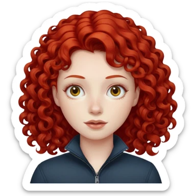 curly ferrari red hair sticker