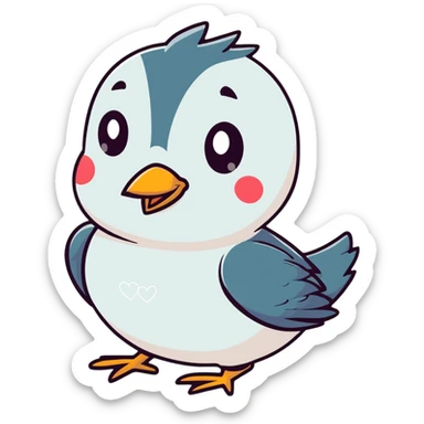 Cute bird with loving eyes sticker