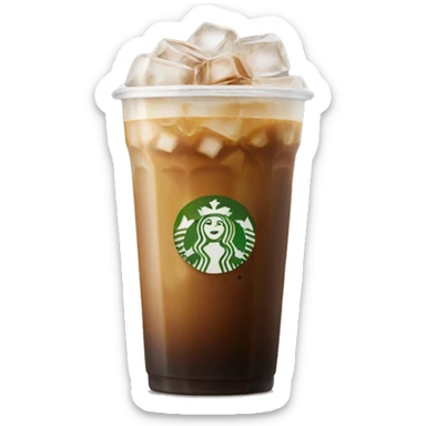 Starbuck ice coffee with ice cubes sticker