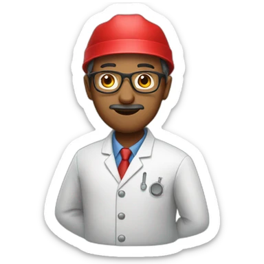 scientist with a red fez sticker