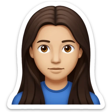 D.Woods with long dark brown hair sticker