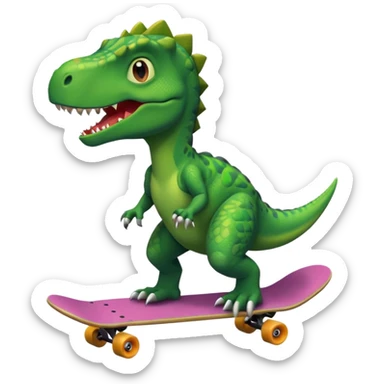 Dinosaur riding a skateboard sticker