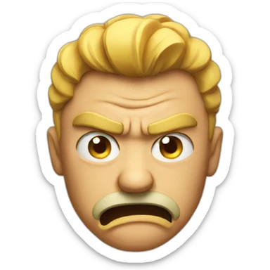 Fake angry face sticker